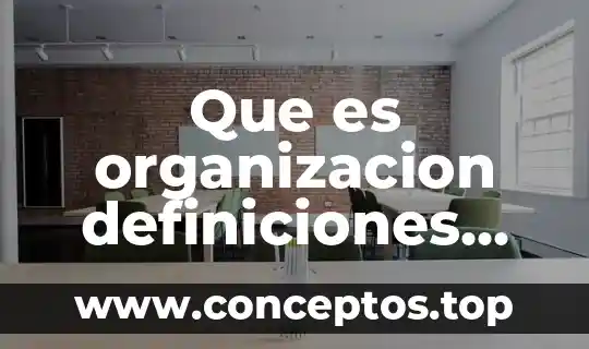 Que es organizacion definiciones propias