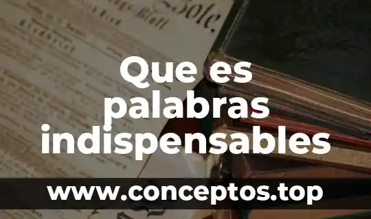 Que es palabras indispensables