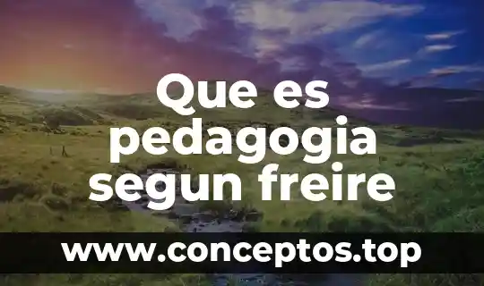 Que es pedagogia segun freire