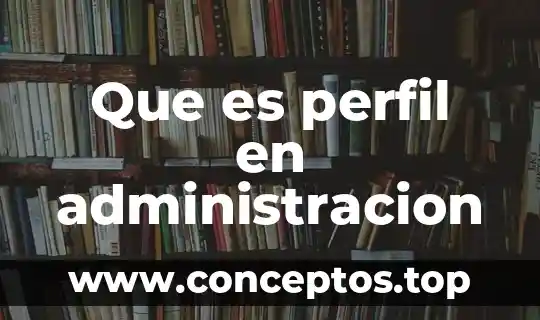 Que es perfil en administracion
