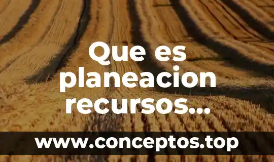Que es planeacion recursos humanos