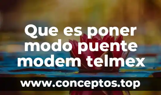 Que es poner modo puente modem telmex