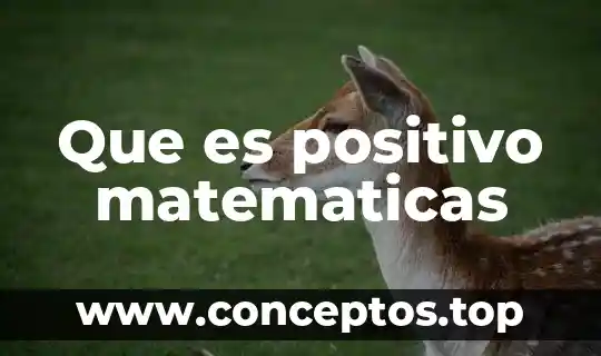 Que es positivo matematicas