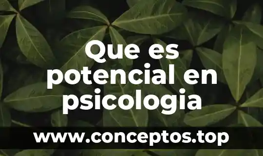 Que es potencial en psicologia