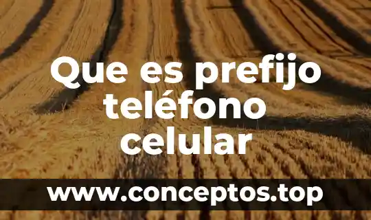Que es prefijo teléfono celular