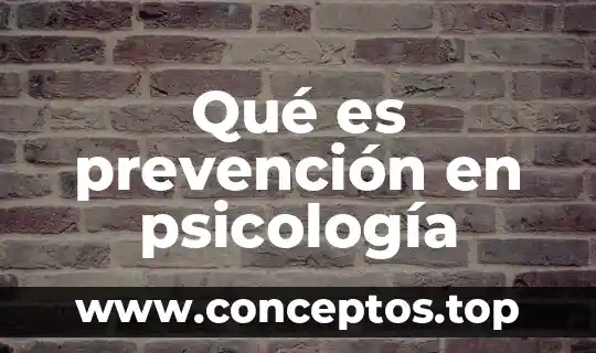 Qué es prevención en psicología