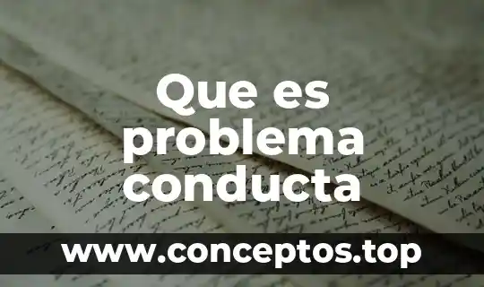 Que es problema conducta