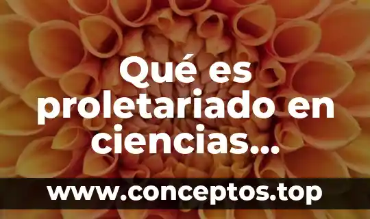 Qué es proletariado en ciencias sociales