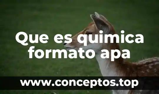 Que es quimica formato apa