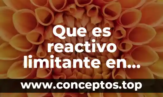 Que es reactivo limitante en quimica