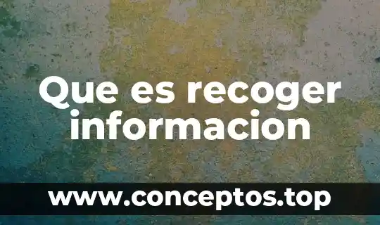 Que es recoger informacion