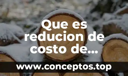 Que es reducion de costo de operacion