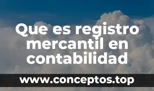 Que es registro mercantil en contabilidad
