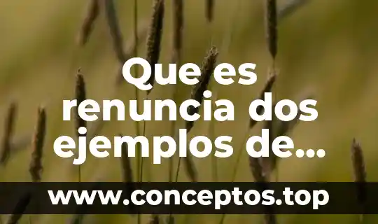 Que es renuncia dos ejemplos de ella