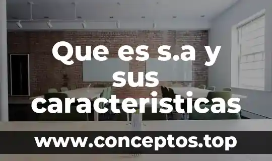 Que es s.a y sus caracteristicas