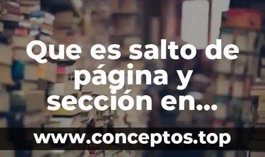 Que es salto de página y sección en word