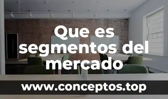 Que es segmentos del mercado