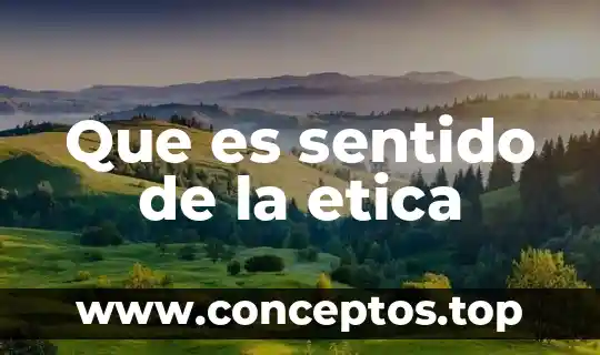 Que es sentido de la etica