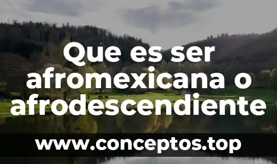 Que es ser afromexicana o afrodescendiente