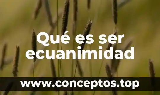 Qué es ser ecuanimidad