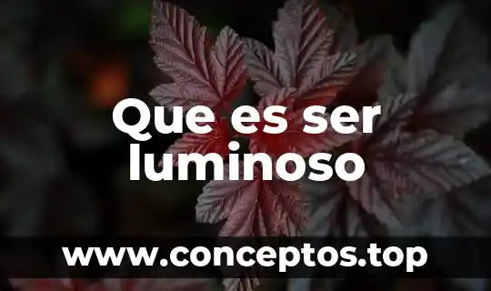 Que es ser luminoso