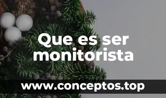 Que es ser monitorista