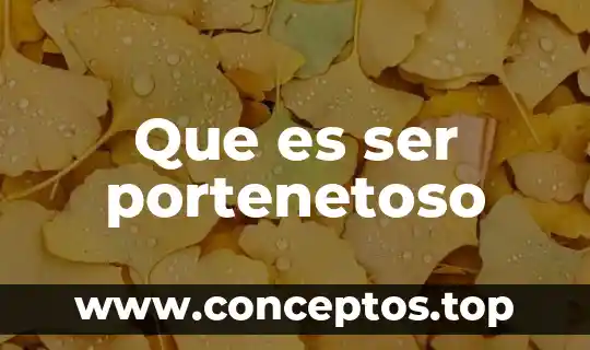 Que es ser portenetoso