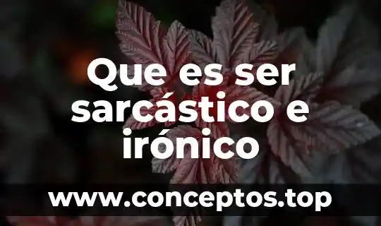 Que es ser sarcástico e irónico