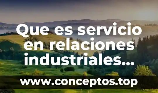 Que es servicio en relaciones industriales carrera