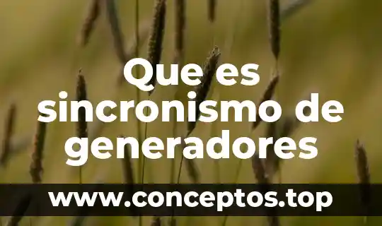 Que es sincronismo de generadores