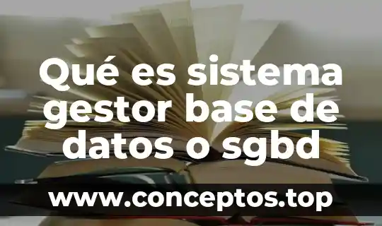 Qué es sistema gestor base de datos o sgbd