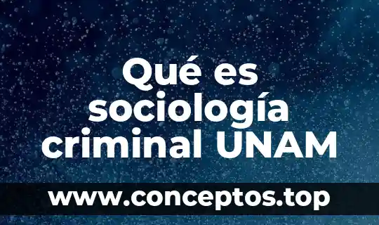 Qué es sociología criminal UNAM