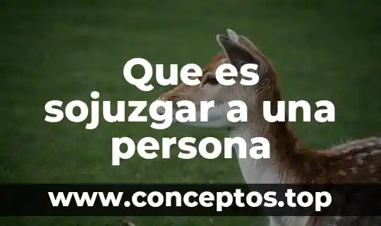 Que es sojuzgar a una persona
