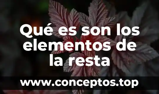 Qué es son los elementos de la resta