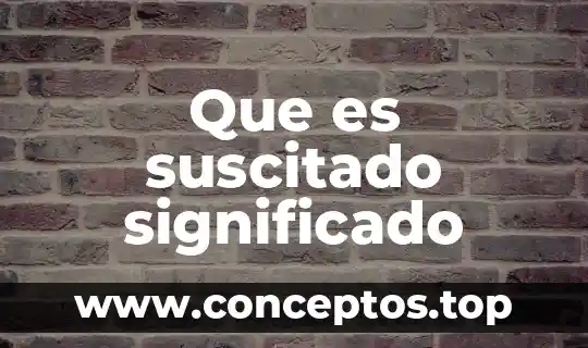 Que es suscitado significado