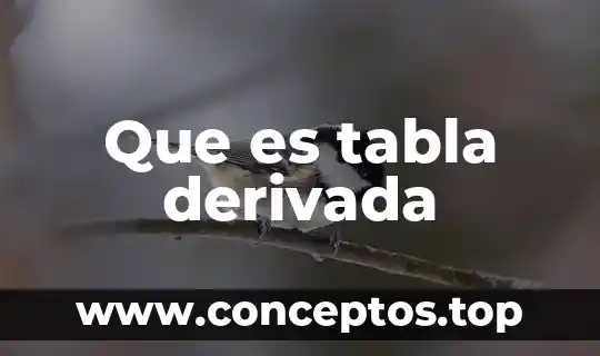 Que es tabla derivada