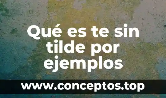 Qué es te sin tilde por ejemplos