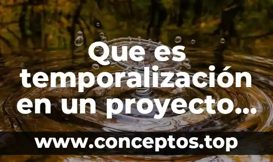 Que es temporalización en un proyecto de investigacion