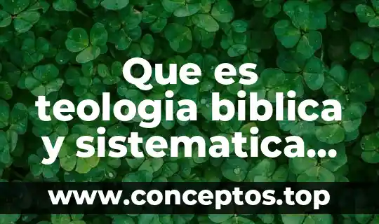 Que es teologia biblica y sistematica significado