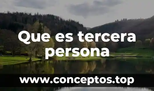 Que es una disciplina en nombres de persona 6 Que es tercera persona