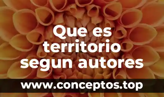 Que es territorio segun autores