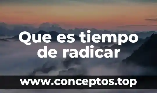 Que es tiempo de radicar