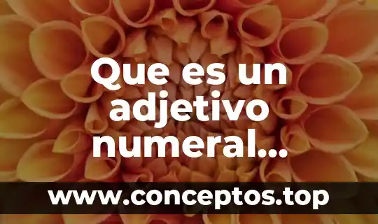 Que es un adjetivo numeral ordinal ejemplos