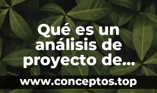 Qué es un análisis de proyecto de inversión