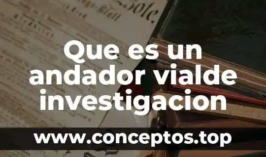 Que es un andador vialde investigacion