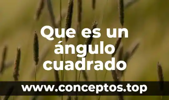 Que es un ángulo cuadrado