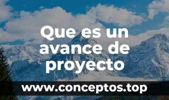 Que es un avance de proyecto