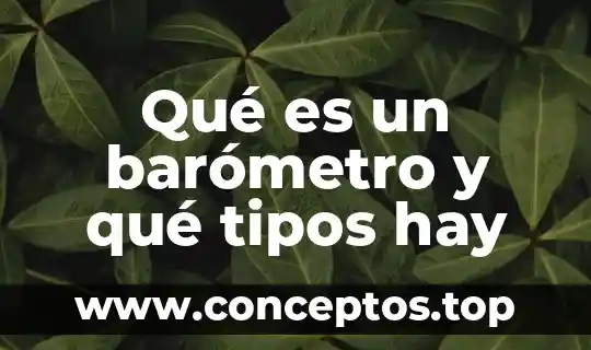Qué es un barómetro y qué tipos hay
