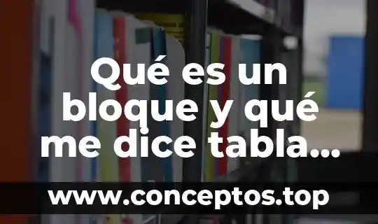 Qué es un bloque y qué me dice tabla periódica