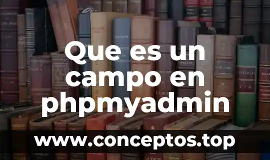 Que es un campo en phpmyadmin